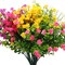 12 Bundles Artificial Outdoor Flowers UV Resistant Faux Plants Shrubs Bulk Set, Colorful Daffodils Boxwood Plastic Hanging Planter Porch Window Spring Summer Home Garden Decor